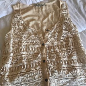 Woven patterned tank top